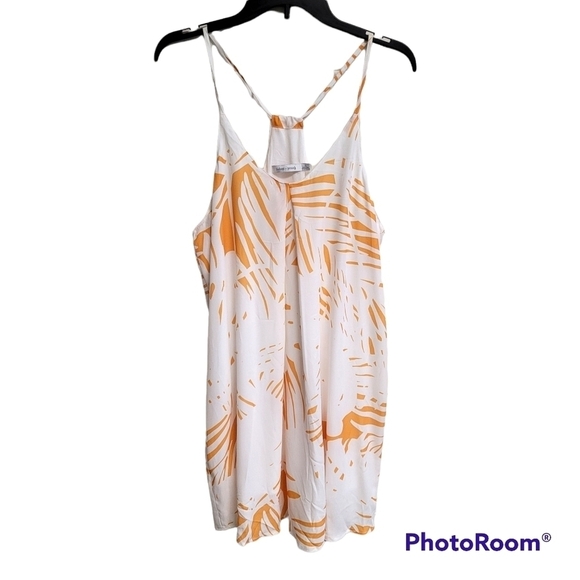 Bishop + Young Orange And White Riviera Print Flowy Tunic Dress - Picture 1 of 10